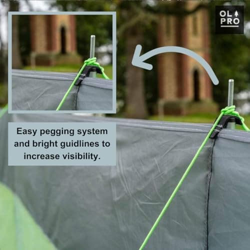 OLPRO Compact Vision 5m Charcoal Lightweight Camping Windbreak with Windows — view 6