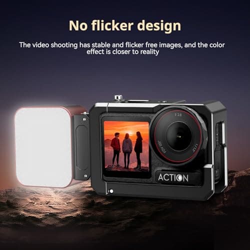 Backlight Lamp Compatible with DJI Action Camera, Magnetic Quick-Release, 1100mAh, 3 Color Modes, 5-Level Brightness, Portable Fill Light for Vlogging & Photography (Rose Gold - Go Ultra) — view 2