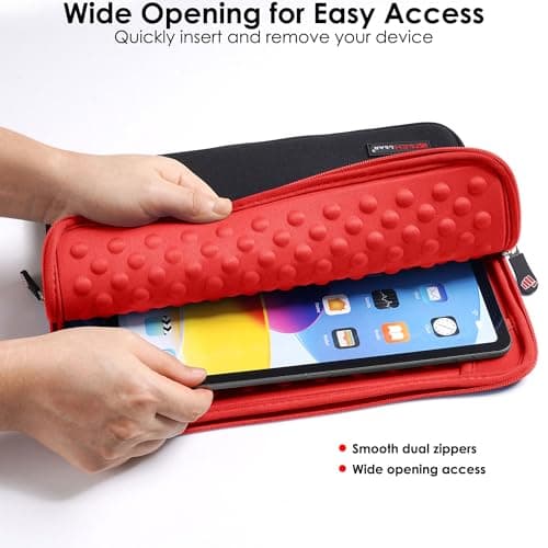 TECHGEAR Neoprene Zipped Sleeve Case Cover 11-13", Anti-Shock Lining fits iPad Pro 13 / Pro 12.9, Samsung Tab S10/S9/S8 Plus S9 FE+ 12.4", Book 12", Surface Pro 11/10/9/8/7, MacBook 13, 11" Laptops — view 4