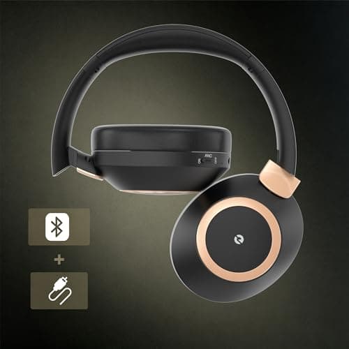 Active Noise Cancelling Headphones, 100H ANC Headphones Wireless (Black) — view 3