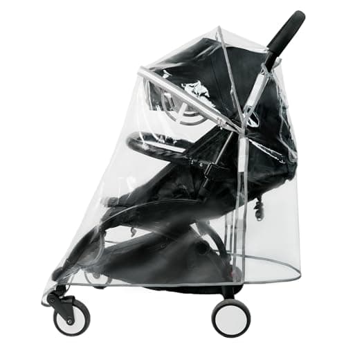 HighEnd Thicking EVA RainCover for Compact Foldable Stroller,Fit BBZYOYO Perfectly,Weather Shield with Waterproof Zipper Opening,Reflective Safety Edging & Full Coverage Design,Ideal for Urban Travel.