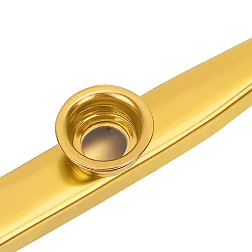 aqxreight Aluminum Alloy Kazoo Musical Instrument for Adults & Kids, Portable Humming Kazoo for Guitar Ukulele Jam Sessions, Travel Companion, No Music Needed (Gold) — view 3