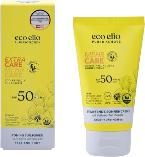 eco Elio SPF 50 Sustainable Sun Cream 50ml Extra Care I Without octocrylene and microplastics I Sunscreen Face Sun Cream face 50 I Sunscreen Fragrance-Free I Body 50