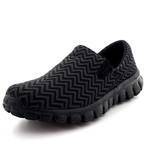 Get Fit Women’s Slip-On Walking Shoes - Lightweight Breathable Trainers with Memory Foam - Casual Work Sneakers - Comfortable Gym, Travel & Everyday Wear - Black - UK4/EU37 — view 3