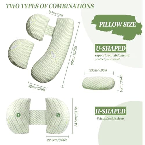 SHENGRUI U‑Shaped Full‑Body Maternity Support Pillow, Ergonomic Cushion for Back, Hip and Leg Relief for Expectant Mothers, Detachable Washable Velvet Pillowcase for Night‑Time Sleep — view 2