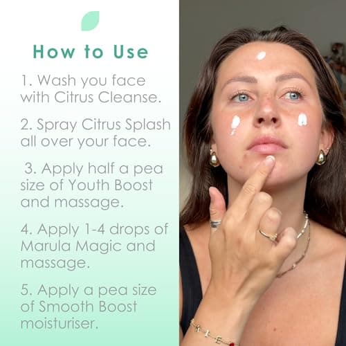 WildMint Mini 5-Step Clear Skin Gift Set | Travel Size Cleanser, Toner, Serum, Face Oil, Moisturiser & Bag | Gifts for Mum, Friends & Daughter | Natural Skincare UK Dark Spots & Dryness (Travel-Size) — view 6