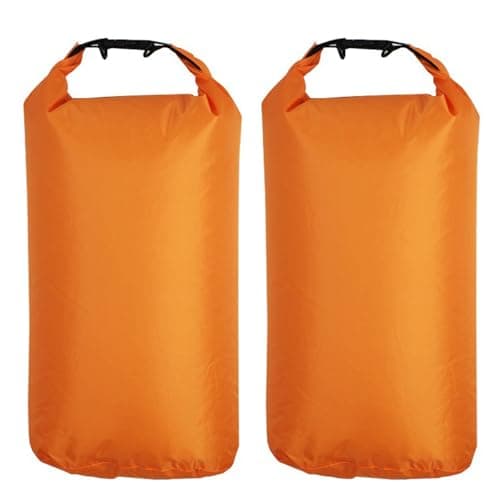 FIBOUND 2 Pieces Lightweight Dry Bags, Waterproof Floating Bag, Waterproof Dry Bags, Compressed Waterproof Bag for Outdoor Hiking (Orange 8L), Orange, Universal Travel Adapter