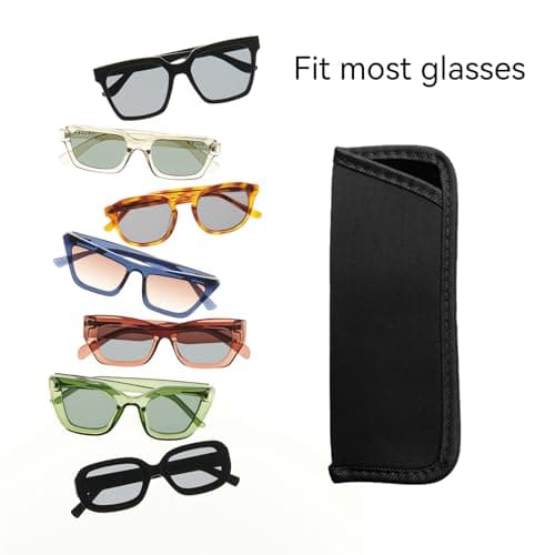 4 Pcs Slip in Eyeglasses Cases, Black Soft Glasses Cases, Slim Reading Glasses Pouch, Mature Sunglasses Case, Fabric Glass Pouch, for Reading, Travel, Storage, for Men & Women(Black) — view 3