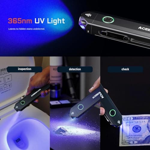 ACEBEAM UC20 Rechargeable EDC Flat Torch with Red Light, UV and White LED — view 4