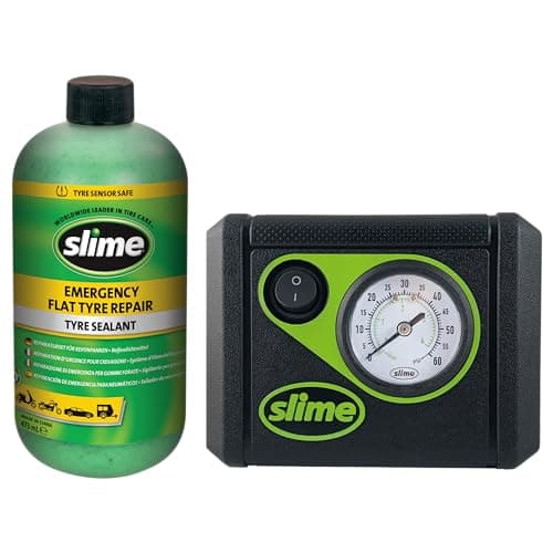 Slime CRK0305-IN Smart Repair Kit, Emergency Flat Tyre Puncture Repair, includes 473mL of Sealant and a Tyre Inflator, suitable for Cars and other Highway Vehicles, 15 Min Fix — view 2