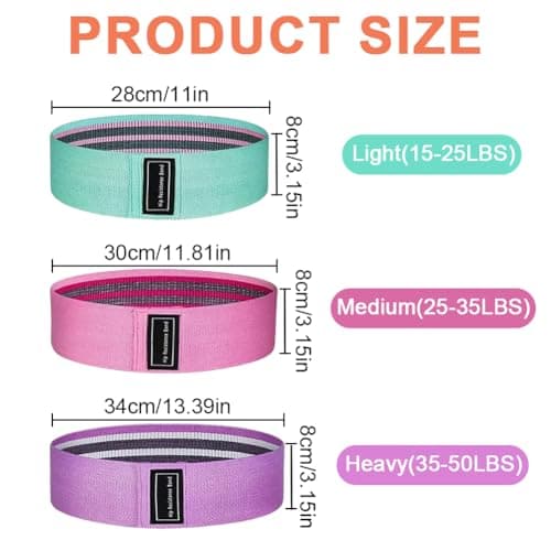 3PCS Fabric Resistance Bands Set for Glutes, Yoga, Legs & Pilates — view 2