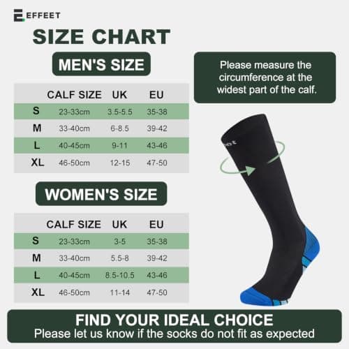 Effeet Compression Flight Socks for Men & Women, 2 Pairs, Cushioned — view 5