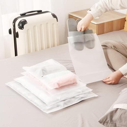 Reusable Zip Lock Bags, 30pcs 40x30cm Plastic Travel Storage Bags Organiser No Holes Hospital Bag Organiser Pouches Frosted Waterproof ziplock bags for Clothes,Shoes,Cosmetics,Suitcase — view 5