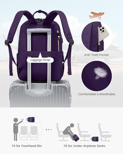LOVEVOOK Backpack Womens, 15.6 Inch Laptop Travel Work Rucksack — view 6