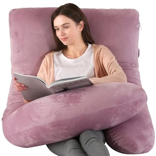 Labtec Pregnancy Pillows for Sleeping, Velvet U-shape Maternity & Body Pillows, Full Body Pillow, Maternity Hips, Legs, Belly For Pregnancy & Back Support Pillow [PINK] — view 4