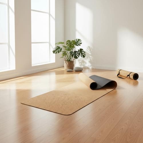 Cork Yoga & Pilates Mat – Eco-Friendly Non-Slip Cork with TPE Backing – 183x61.5cm – Includes Free Carry Strap – Lightweight & Durable – Recycled Packaging – (Design Blank) — view 3