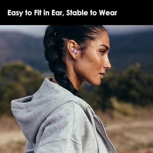 OPEIIN Ear Plugs for sleep - Flexible Silicone for Superior Hearing Protection,Ultra-Soft Reusable Noise-Reducing Earplugs for Sleep, Focus, Travel | Custom Fit with 8 Tips |Purple,1 count (Pack of 2) — view 5