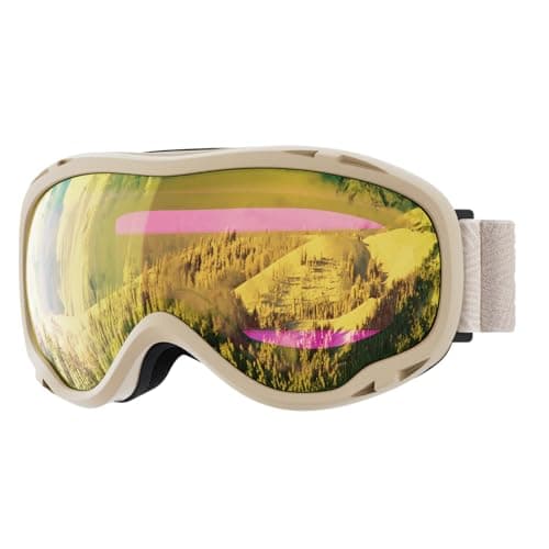 Snowledge Ski Snowboard Goggles with UV400 Protection, Skiing Snowboarding Goggles of Dual Lens with Anti Fog for Men, Women,Helmet Compatible