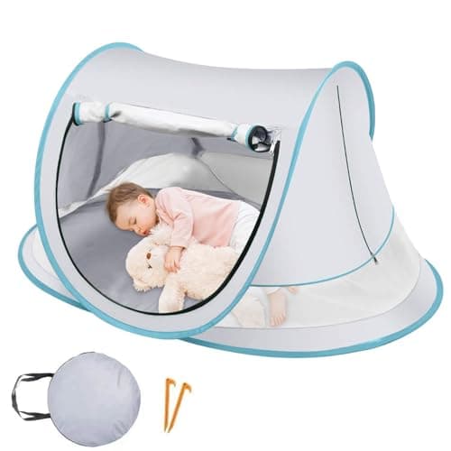 Babys Beach Tent - UPF 50+ Beach Tent Sun Shelter, Foldable Outdoor Sunshade For Lake Play Fishing Picnic Hiking Travel Camping Vacation Backyard Park