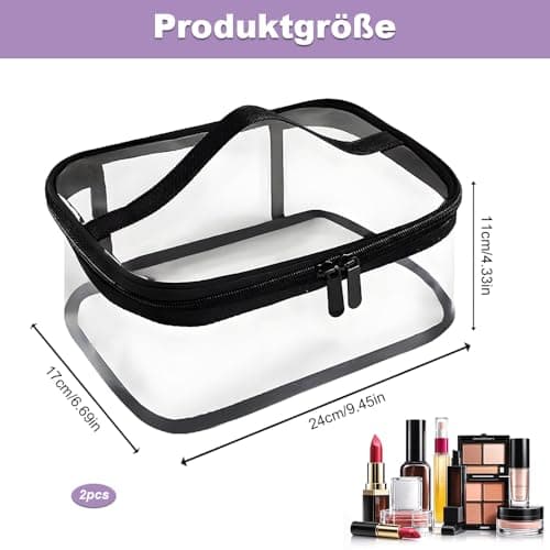 Clear Toiletry Bag, 2PCS Clear Make up Bag, Transparent Cosmetic Bags — view 2