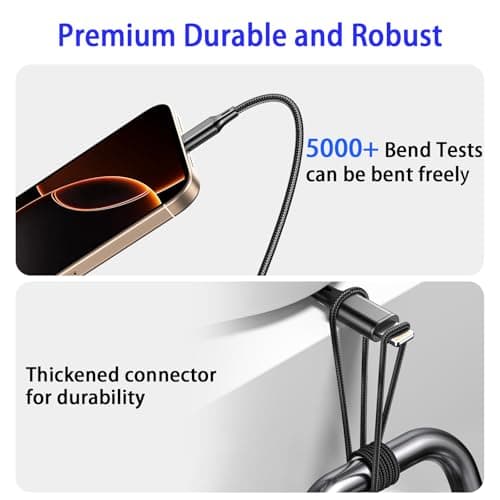 Multi Charger Cable,USB C 3 in 1 Charging Cables for Multiple Devices 2Pcs — view 4