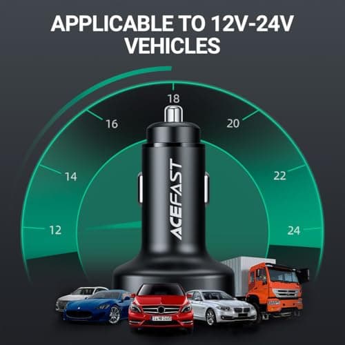 ACEFAST Fast Car Charger USB-C – 66W / 165W PD3.1 Multi-Port Car Adapter, USB-C & USB-A Fast Charging for iPhone, Samsung, Android, iPad, Laptop, Tablet, Gaming & DJI Devices — view 4