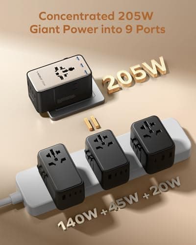 MOMAX Universal Travel Adapter 205W GaN 9-In-1 Travel Plug Adapter — view 6