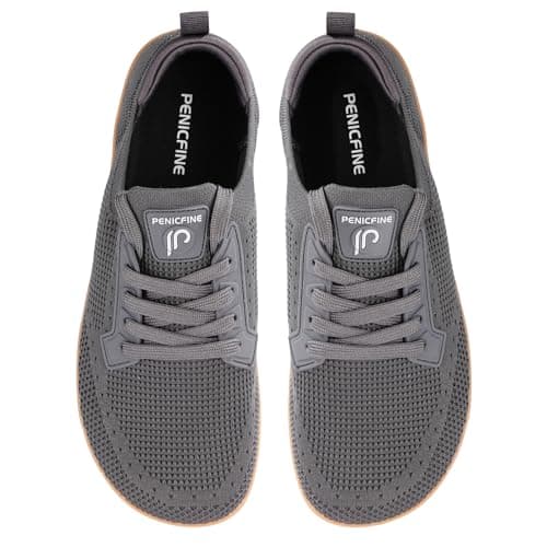 penicfine Women's/Men's Wide Barefoot Shoes,Minimalist Style Casual Shoes,Zero Drop Outdoor Walking Shoes., A Deep Gray, 11 Wide Women/9 Wide Men