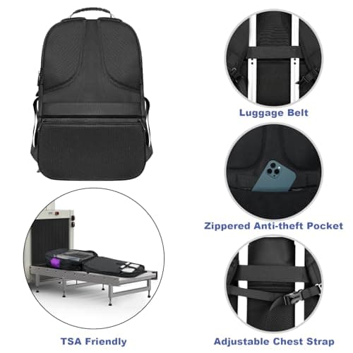 Z-MGKISS Women's 52L Anti-Theft Travel Backpack, 17.3" TSA-Approved Laptop Compartment, Water-Resistant Business College Daypack, Gifts for Teacher Nurse, Purple — view 3