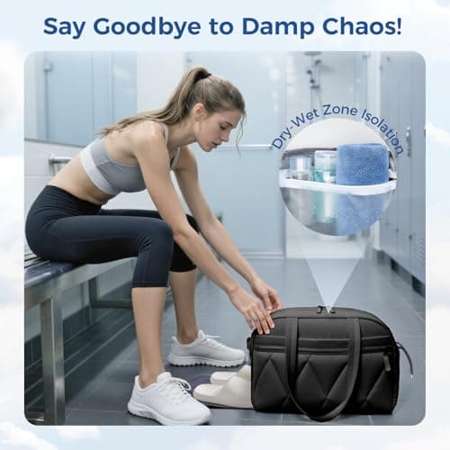 25L Travel Gym Bag for Women, Weekend Overnight Cabin Bag, Wet Pocket — view 6