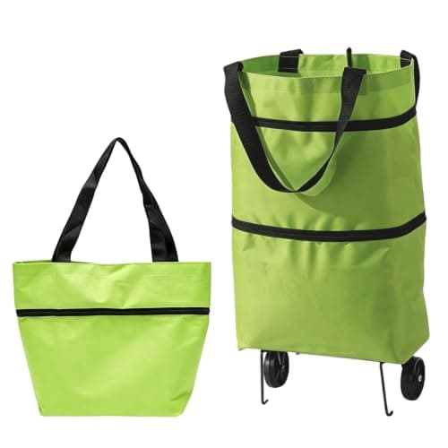 2 in 1 Foldable Shopping Cart with Wheels