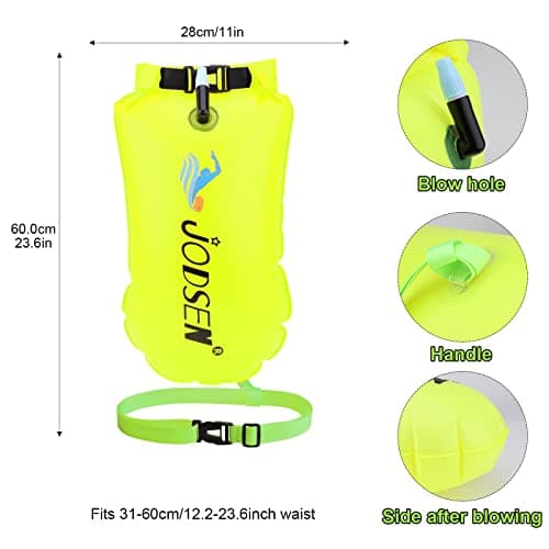 Jodsen Swim Buoy Tow Float Dry Bag,Wild Swimming Float and Waterproof Phone Case,Inflatable Watertight Dry Bag,for Open Water Swimming Sports Kayakers Triathletes Snorkelers,Swim Bubble Highly Visible — view 2