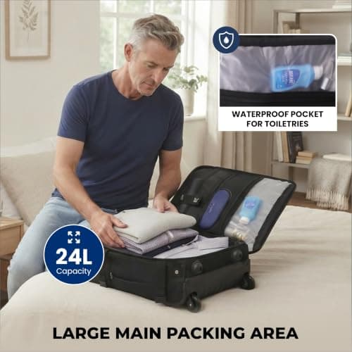 Aerolite Premium 40x30x20 Ryanair & Wizz Air 2 Wheel Trolley Backpack Bag — view 5