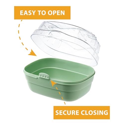 Ferplast Aladino Small Travel Cage for Hamsters and Other Rodents, Durable Plastic, Comfortable Handle, Secure Closure, 20x16x13.5cm, Green — view 4
