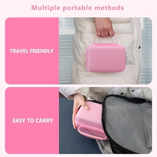 Supmay Kids Camera Case Compatible with Hangrui/HiMont/TIATUA/GREENKINDER/ETIKEZ/UIONVO/Gofunly/Lenudar/MYSTILUCK/Luoba Kids Camera Instant Print, Prints Paper Storage Bag, Pink — view 6