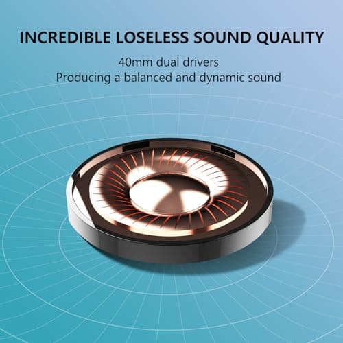 Wireless Headphones Over Ear,Active Noise Canceling Bluetooth Headphones with Microphones,40H Playtime,Foldable Lightweight Headset with Deep Bass,HiFi Stereo Sound for Travel/Office/Work/PC (Black) — view 5