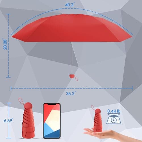 Copulan Mini Travel Umbrella, UPF 50+ Compact Fits in Purse — view 2