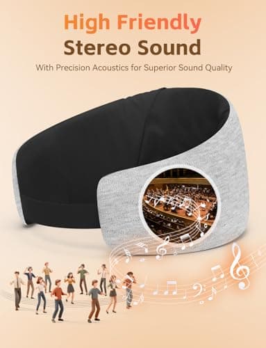 Sleep Mask Headphones, Bluetooth 6.0 Sleeping Headband for Side Sleepers — view 6