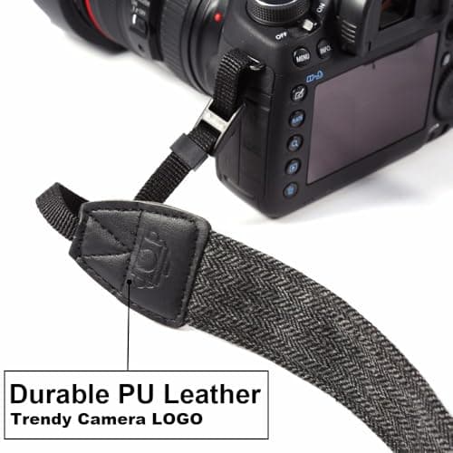 XILIYAI Camera Neck Strap, Cotton Woven Camera Strap Adjustable Camera Strap for Camcorder,and Nikon,Canon,Sony,Minolta,Panasonic,SLR,DSLR Digital Binoculars Video (Black) — view 3