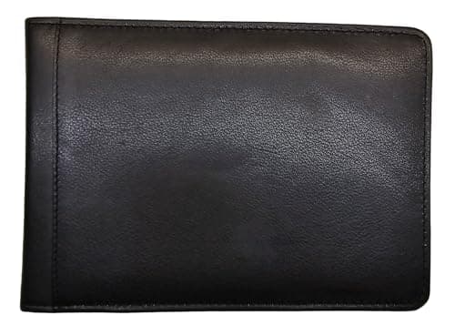 New Genuine Leather Disabled Badge Holder Travel Document (Black)
