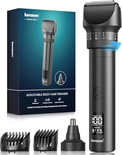 Beard Trimmer Men, 42 Adjustable Length Settings Hair Clippers Body Hair Trimmer Men with Zoom Wheel(1-21mm), Beard Trimmer Rechargeable Waterproof Electric Razor for Nose, Face, Head and Body