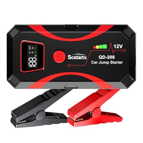 Car Battery Jump Starter, Portable Power Battery Pack 2000A Peak Jump Box for Motorcycle Up to 7L Gas & 4L Diesel 3 Modes Flashlight and Safety Jumper Clamps