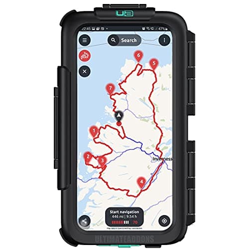 Ultimateaddons Motorcycle Crossbar 8-16mm Mount with Waterproof IPX5 Case for XXL Universal Phones - Dustproof and Shockproof Cover - 168 x 70mm