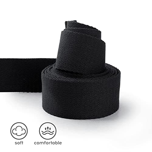 voidbiov D-Ring Buckle Yoga Strap 1.85 or 2.5M, Durable Cotton Adjustable Belt Perfect for Holding Poses, Improving Flexibility and Physical Therapy Black2.5M — view 3