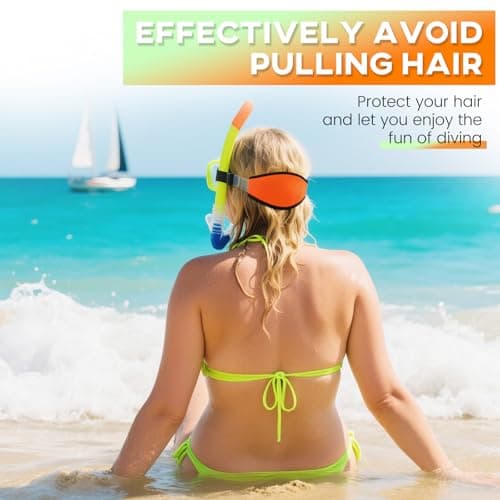 Dawitrly Scuba Mask Strap Cover, 2PCS Neoprene Diving Goggles Hair Protector Wrap, Waterproof Mask Slap Straps for Dive Snorkel, Swimming Water Sports Orange — view 2
