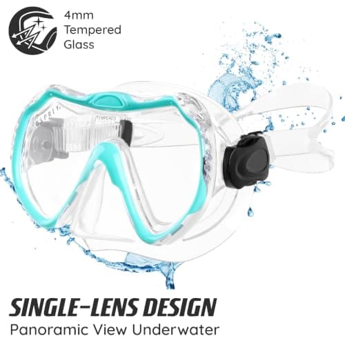 Osprey Adult Snorkel Set with Tempered Glass Mask & Semi-Dry Snorkel — view 6