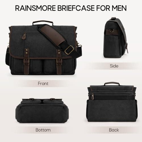 RAINSMORE Laptop Messenger Bag Multiple Pockets 17 Inch Satchel Briefcase — view 6