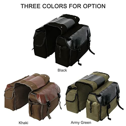 ACAGALA Motorbike Large Capacity Saddle Bag Motorcycle Riding Travel Canvas Waterproof Panniers Box Side Tools Bag Pouch for Motorbike — view 6