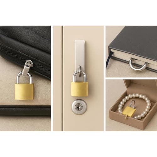 1Above 3 Pack Mini Brass Padlocks with Keys (20mm) – Durable Small Padlocks for Luggage, Travel Bags, Backpacks & Lockers – Each Padlock Includes 2 Keys — view 5