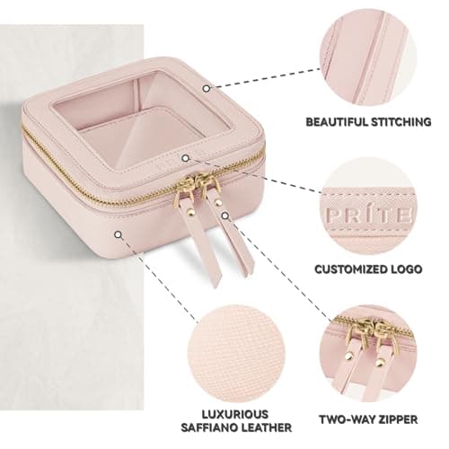 Prite Clear Makeup Bag Cosmetic Case Travel Toiletry Bag, Pink, Mini — view 3